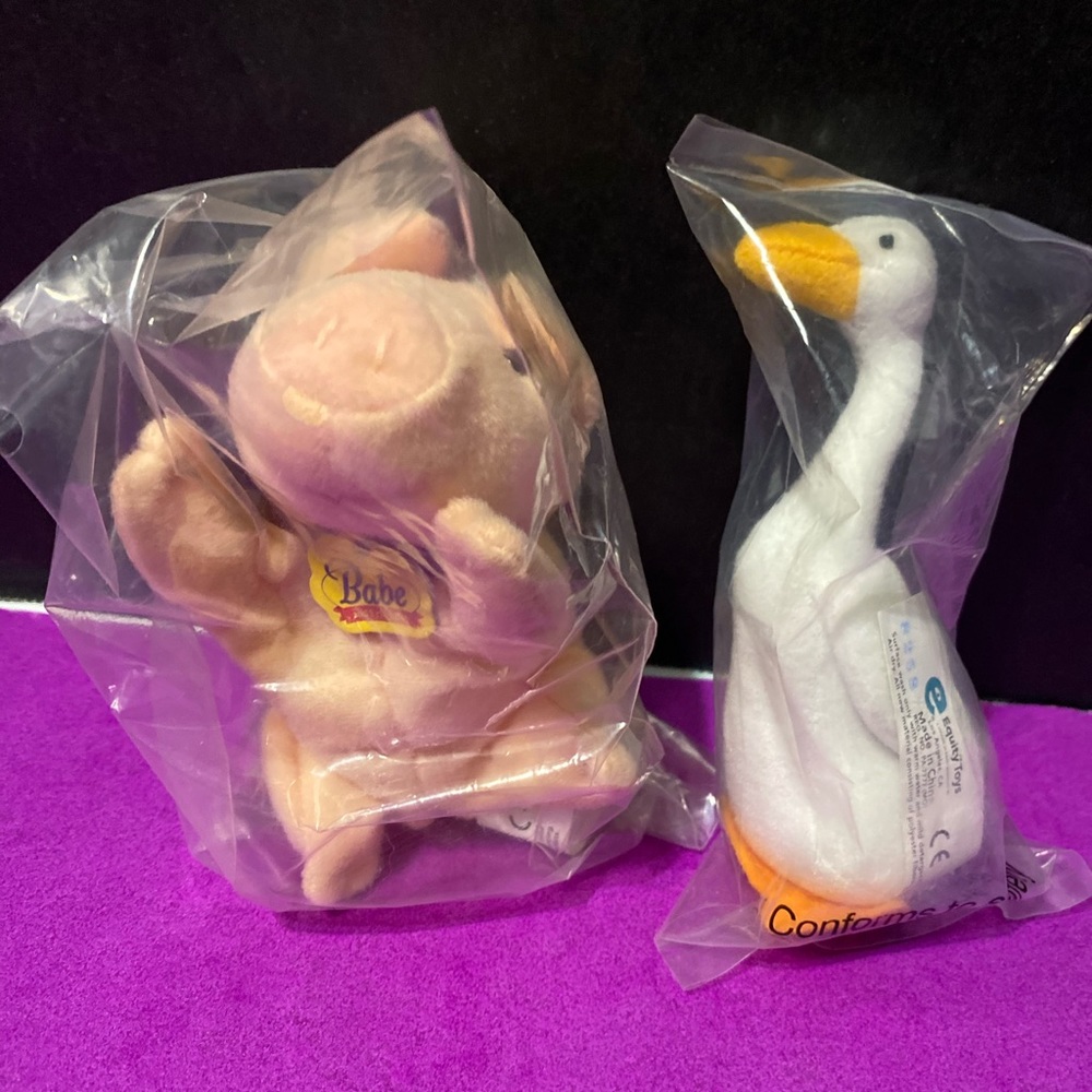 UNIVERSAL STUDIOS NWT BABE & FRIENDS VINTAGE 1998 BABE PIG FERDINAND DUCK TOYS